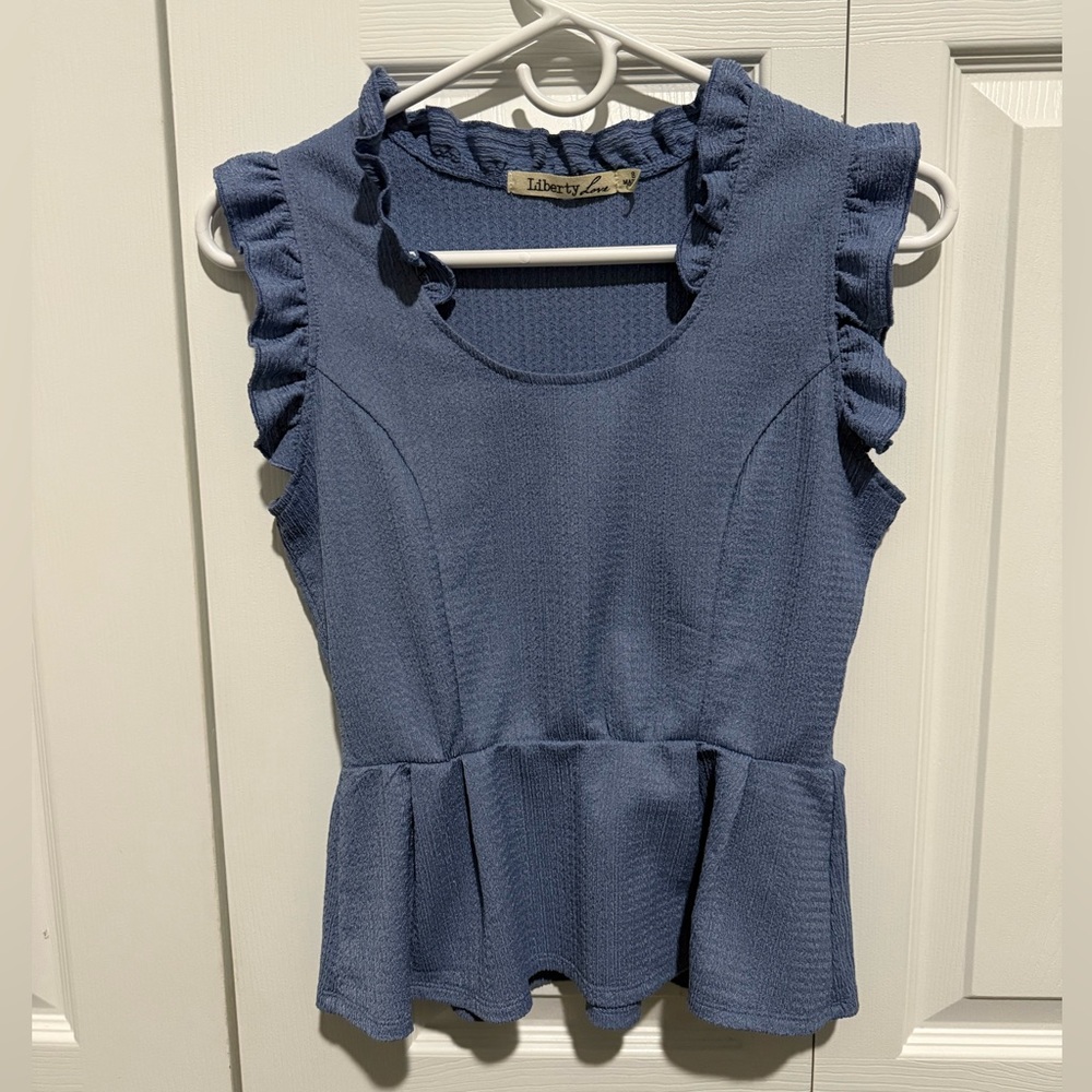 Liberty Love Flutter Sleeve Peplum Top